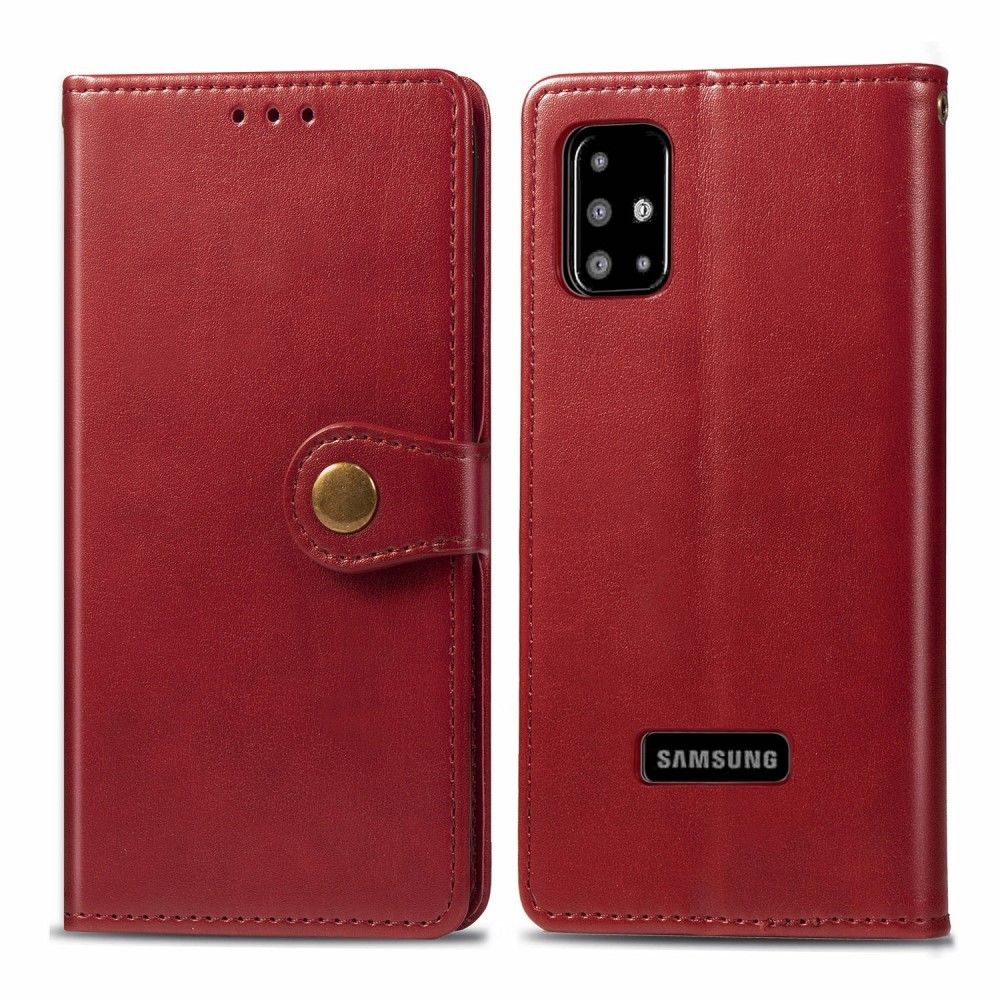 marque generique - Etui en PU avec support rouge pour Samsung Galaxy A51 - Coque, étui smartphone