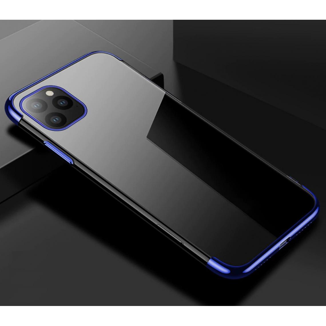 Shot - Coque Silicone Bord pour "IPHONE 11 Pro Max" APPLE Bumper Fine Transparente (BLEU) - Coque, étui smartphone