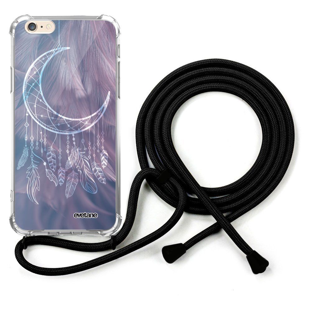 Evetane - Coque cordon compatible avec iPhone 6/6S cordon noir Dessin Lune Attrape Rêve Evetane. - Coque, étui smartphone