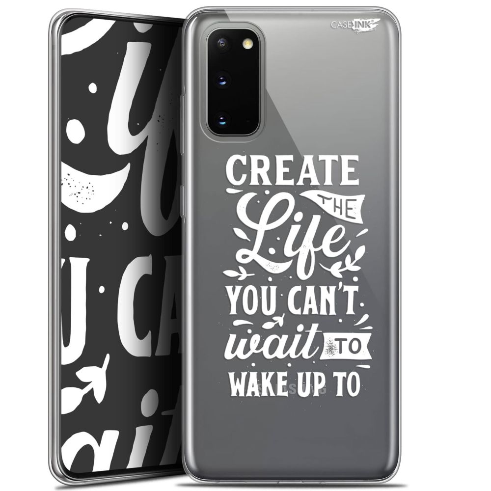 Caseink - Coque arrière Samsung Galaxy S20 (6.2 ) Gel HD [ Nouvelle Collection - Souple - Antichoc - Imprimé en France] Wake Up Your Life - Coque, étui smartphone