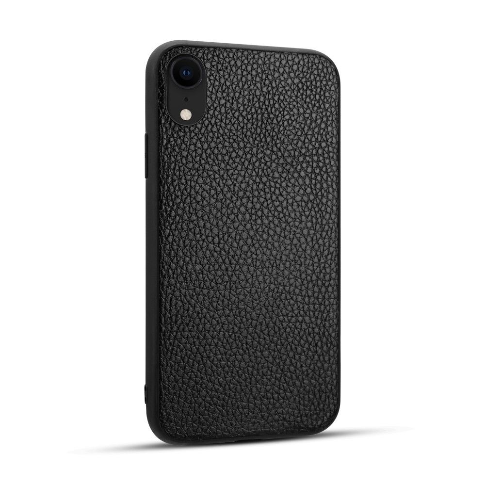 Wewoo - Housse Coque Etui de protection en TPU cuir PU pour iPhone XR Litchi Noir - Coque, étui smartphone