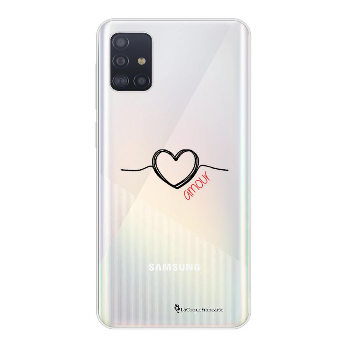 La Coque Francaise - Coque Samsung Galaxy A51 souple transparente Coeur Noir Amour Motif Ecriture Tendance La Coque Francaise - Coque, étui smartphone