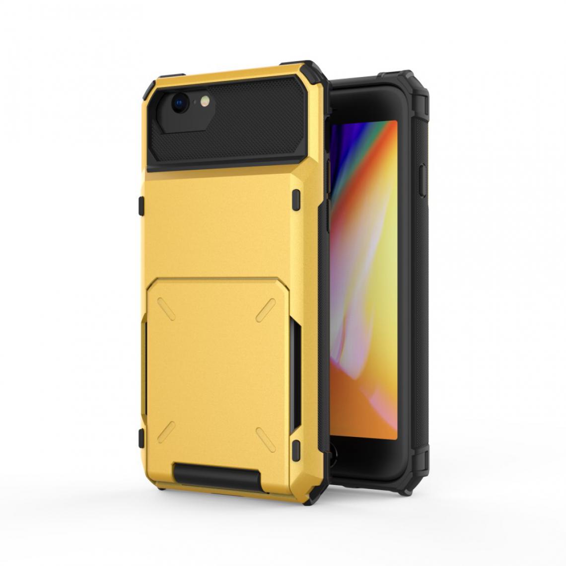 Other - Coque en TPU flip hybride avec porte-carte jaune pour votre Apple iPhone SE (2nd Generation)/8/7 4.7 pouces - Coque, étui smartphone