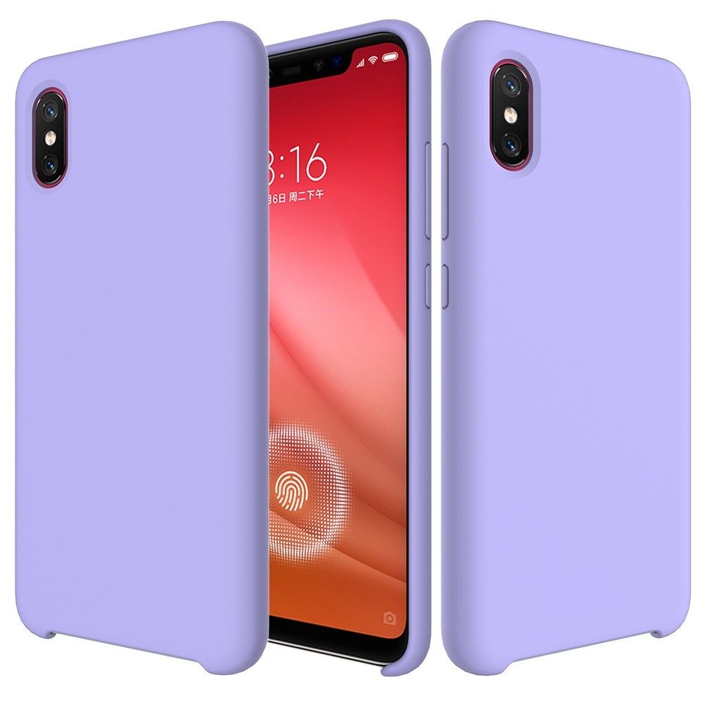 marque generique - Coque en silicone liquide violet pour votre Xiaomi Mi 8 Pro - Autres accessoires smartphone