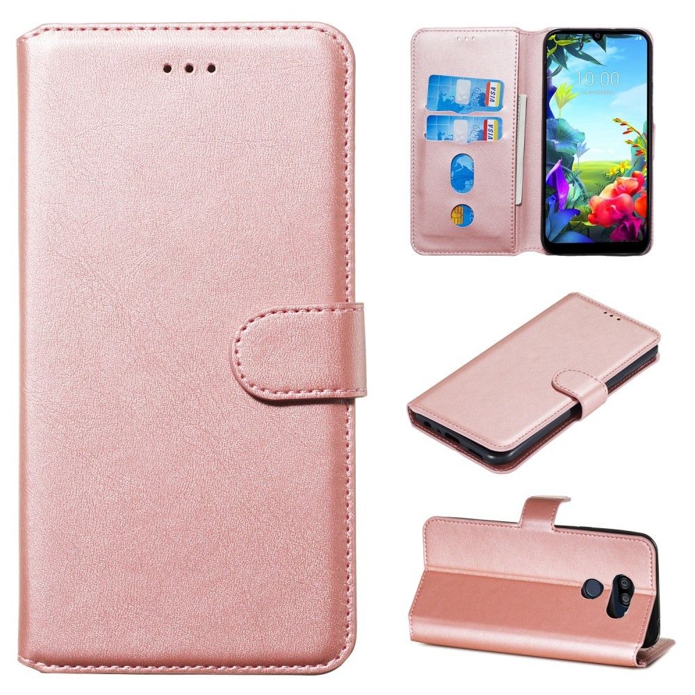 marque generique - Etui en PU classique avec support or rose pour votre LG K40S - Coque, étui smartphone