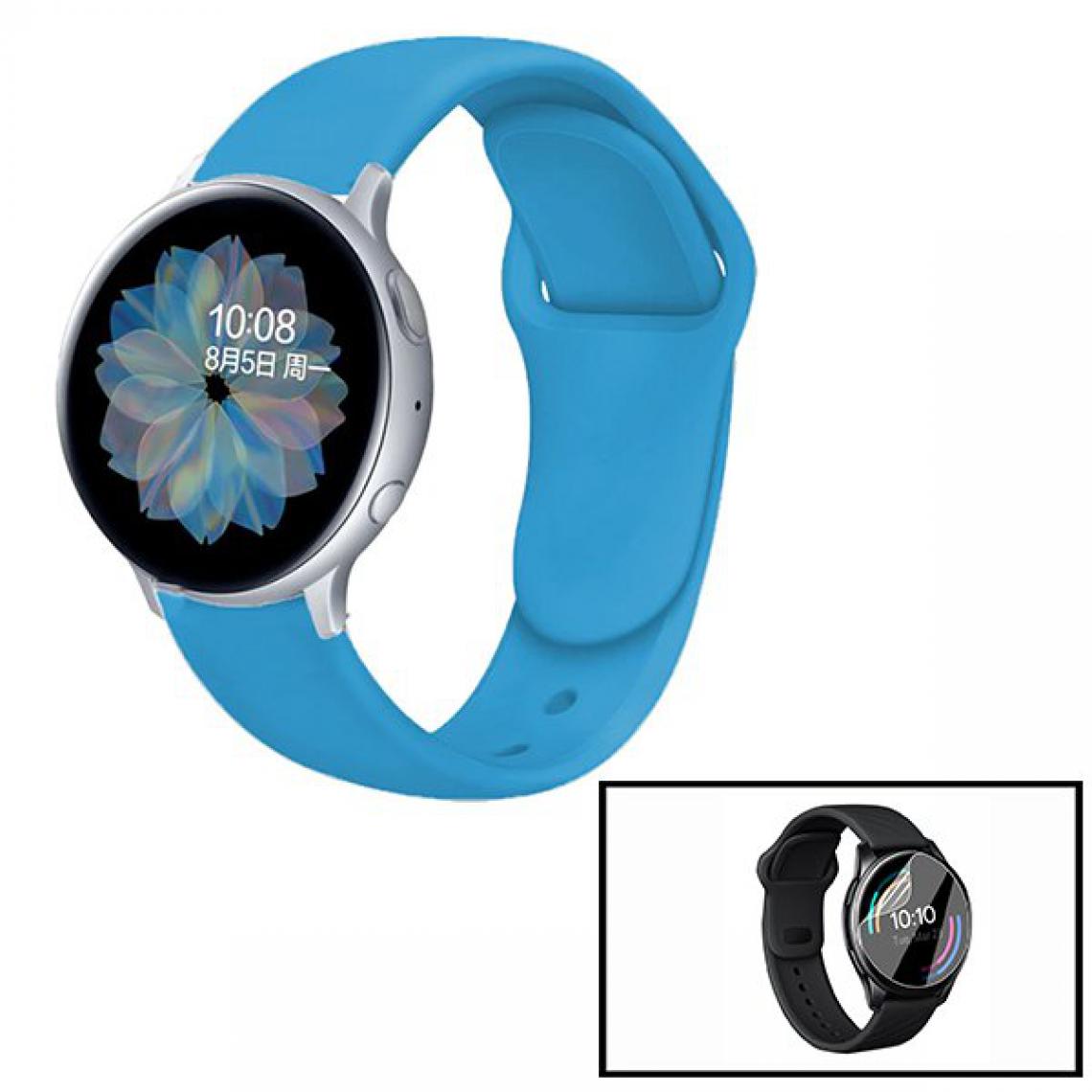 Phonecare - Kit Bracelet Silicone Souple + Film Hydrogel pour Huawei GT2 Pro Sport 46mm - Bleu ciel - Autres accessoires smartphone