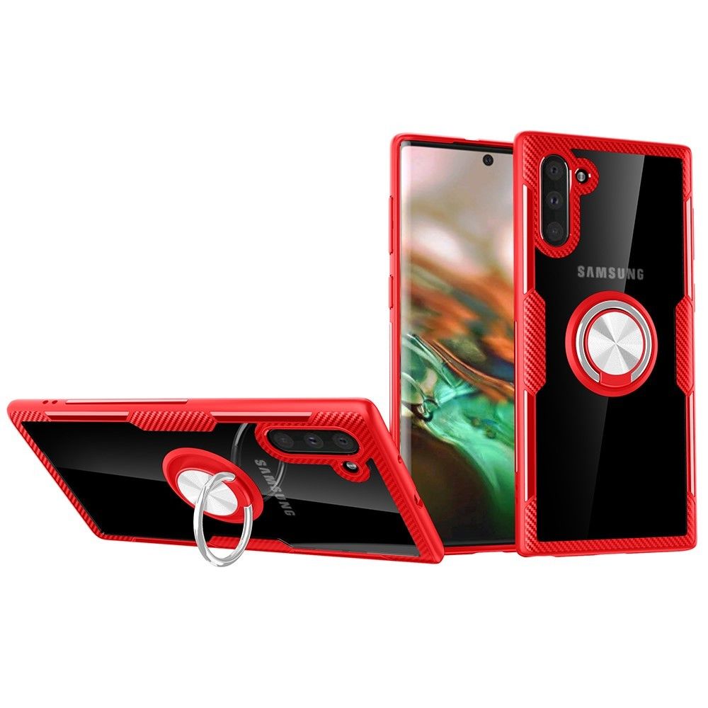 marque generique - Coque en TPU avec béquille rouge/argent pour votre Samsung Galaxy Note 10 - Coque, étui smartphone