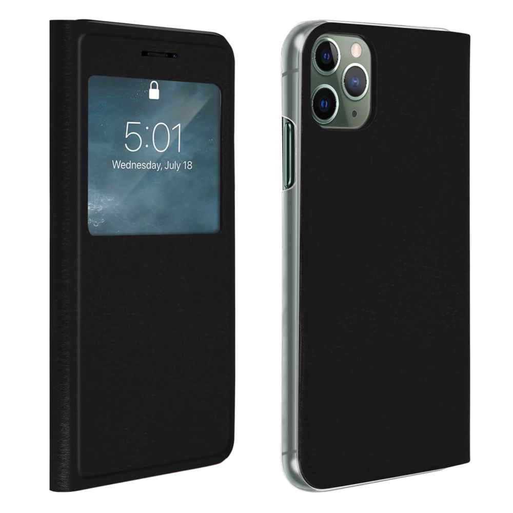 Avizar - Housse iPhone 11 Pro Étui à Clapet Fenêtre d'affichage - Noir - Coque, étui smartphone