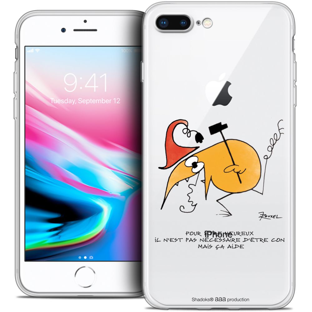 Caseink - Coque Housse Etui Apple iPhone 7 Plus (5.5 ) [Crystal Gel HD Collection Les Shadoks ? Design Pour Être Heureux - Souple - Ultra Fin - Imprimé en France] - Coque, étui smartphone