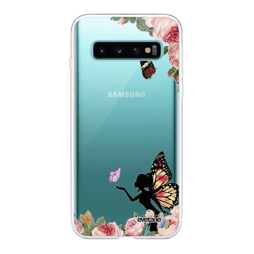 Evetane - Coque Samsung Galaxy S10 Plus souple transparente Fée papillon fleurale Motif Ecriture Tendance Evetane. - Coque, étui smartphone