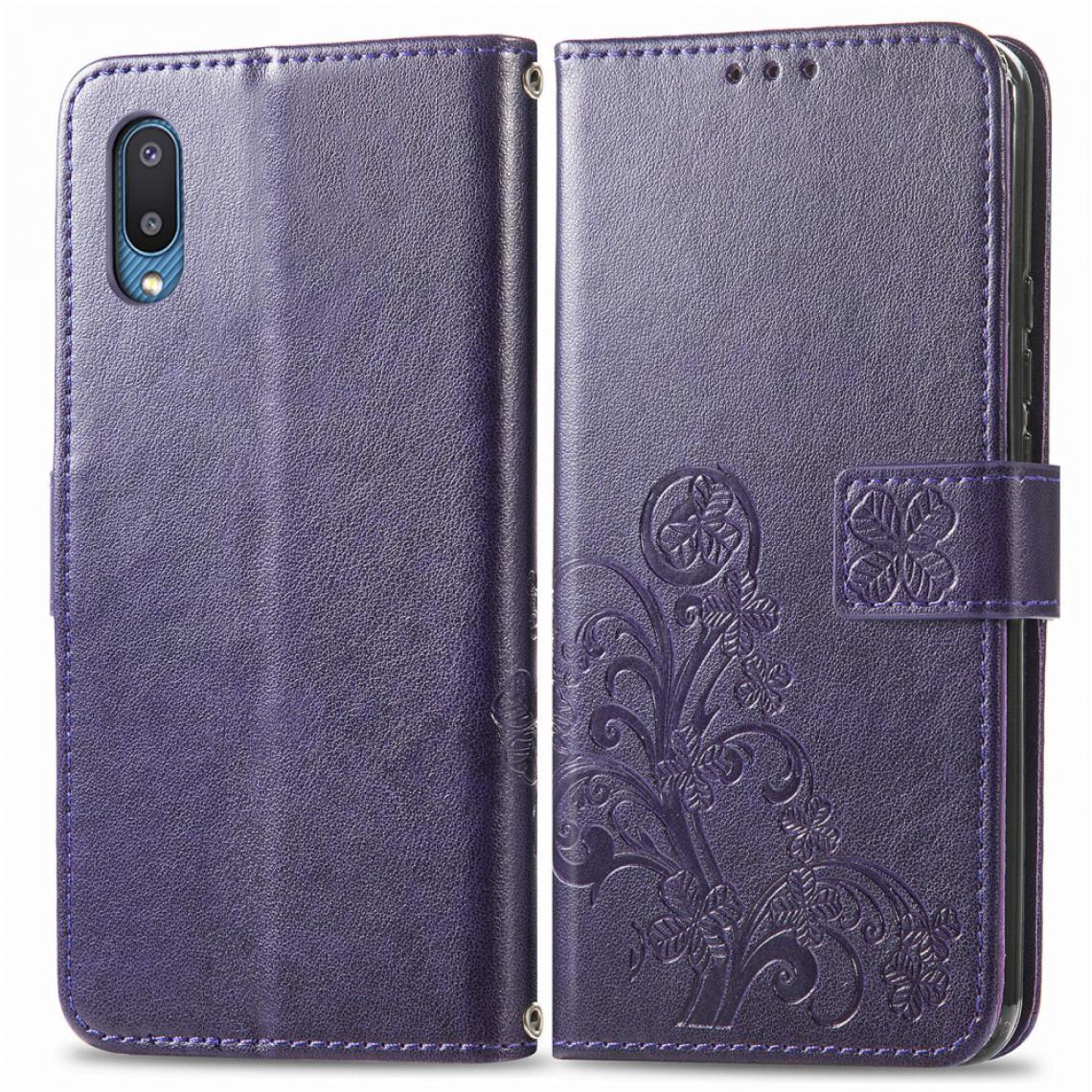 Other - Etui en PU Impression de motifs de trèfle avec support violet pour votre Samsung Galaxy A02/M02 - Coque, étui smartphone
