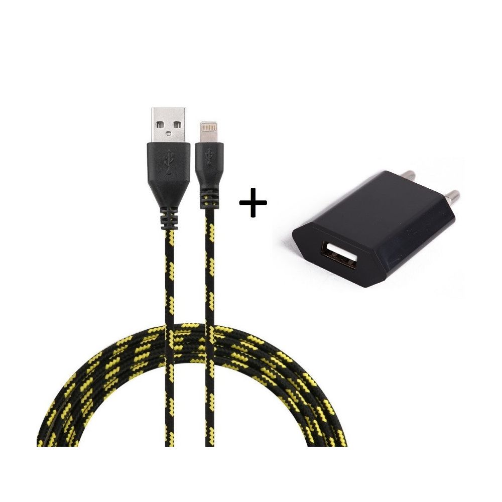 Shot - Pack Chargeur pour IPAD Air Lightning (Cable Tresse 3m Chargeur + Prise Secteur USB) Murale Android Universel (NOIR) - Autres accessoires smartphone