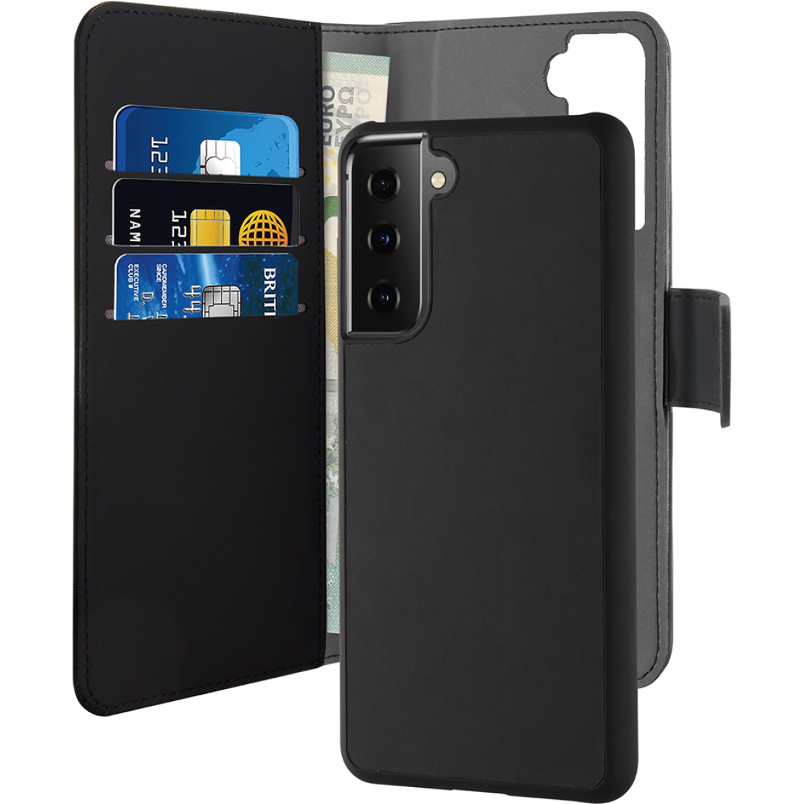 Samsung - Folio Coque Magnétique 2 en 1 Noir pour Samsung G S21+ 5G Puro - Coque, étui smartphone
