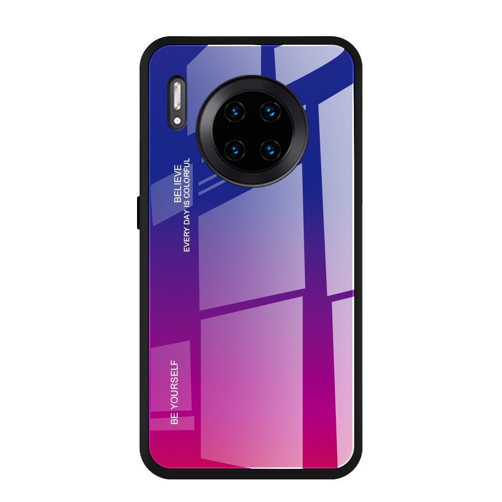 Wewoo - Housse Étui Coque Pour Huawei Mate 30 Pro Gradient Color Glass Case Rouge Bleu - Coque, étui smartphone