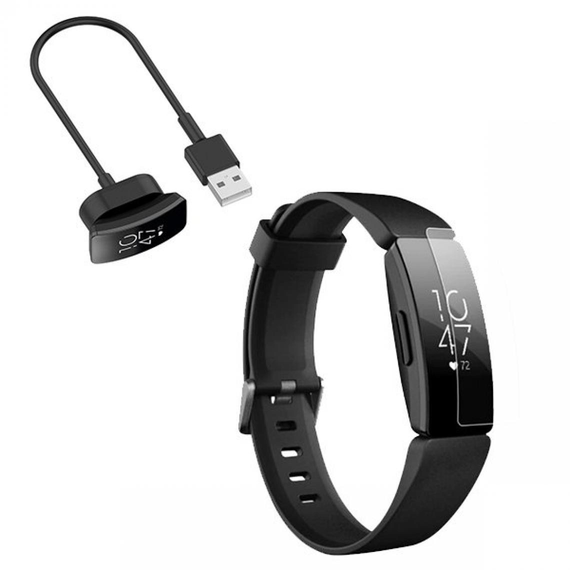 Phonecare - Kit Chargeur USB + Film de Gel Écran Coque Totale - Fitbit Inspire HR - Coque, étui smartphone