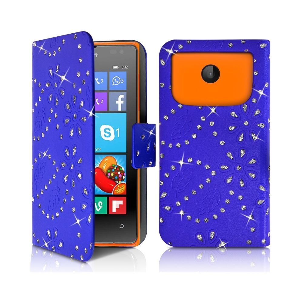 Karylax - Housse Coque Etui Portefeuille Motif Diamant Universel S couleur bleu pour Nokia Lumia 532 - Autres accessoires smartphone