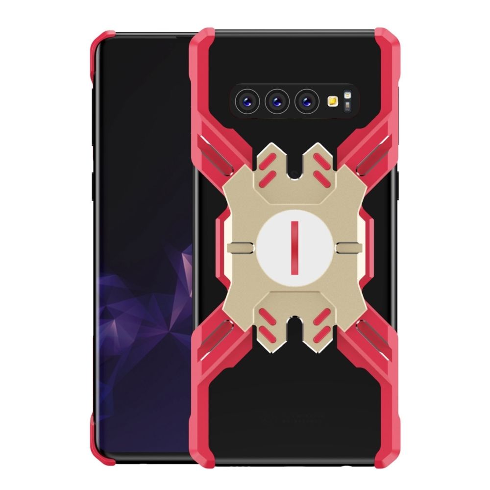 Wewoo - Coque Rigide Pour Galaxy S10 Hero Series étui de protection en métal résistant à l'usure avec support or rouge - Coque, étui smartphone