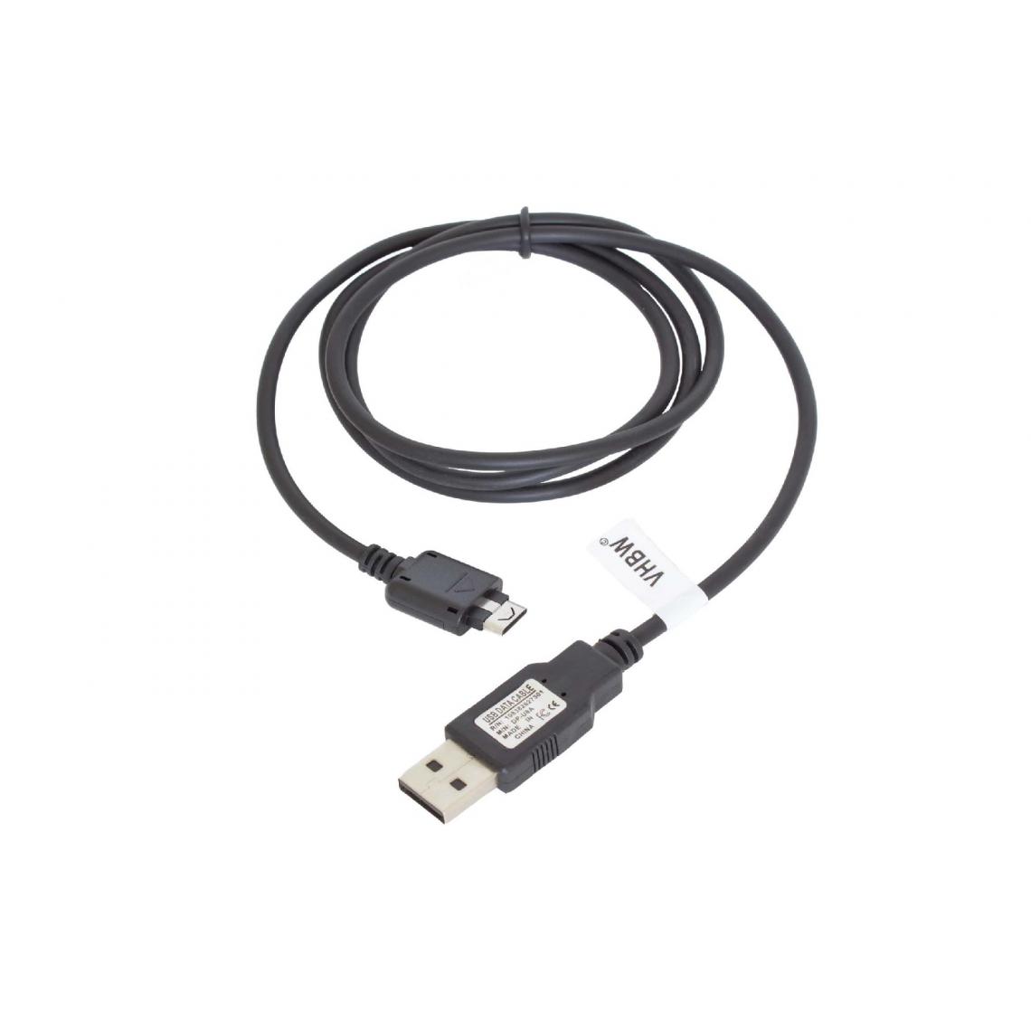 Vhbw - vhbw câble de données USB compatible avec LG KM380, KP100, KP130, KP230, KP235, KP502, KS10, KS20, KS360, KT610, KU310, KU311 téléphone - noir 100cm - Autres accessoires smartphone
