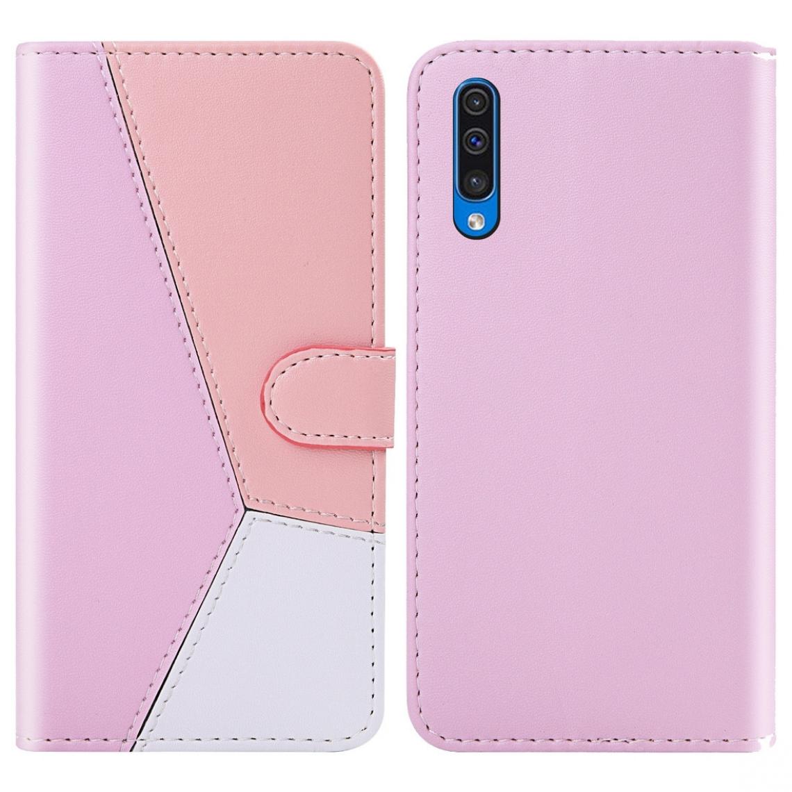 Wewoo - Housse Coque Pour Galaxy A30s couture horizontale Flip TPU + Etui en cuir avec titulaire et fentes cartes et portefeuille rose - Coque, étui smartphone