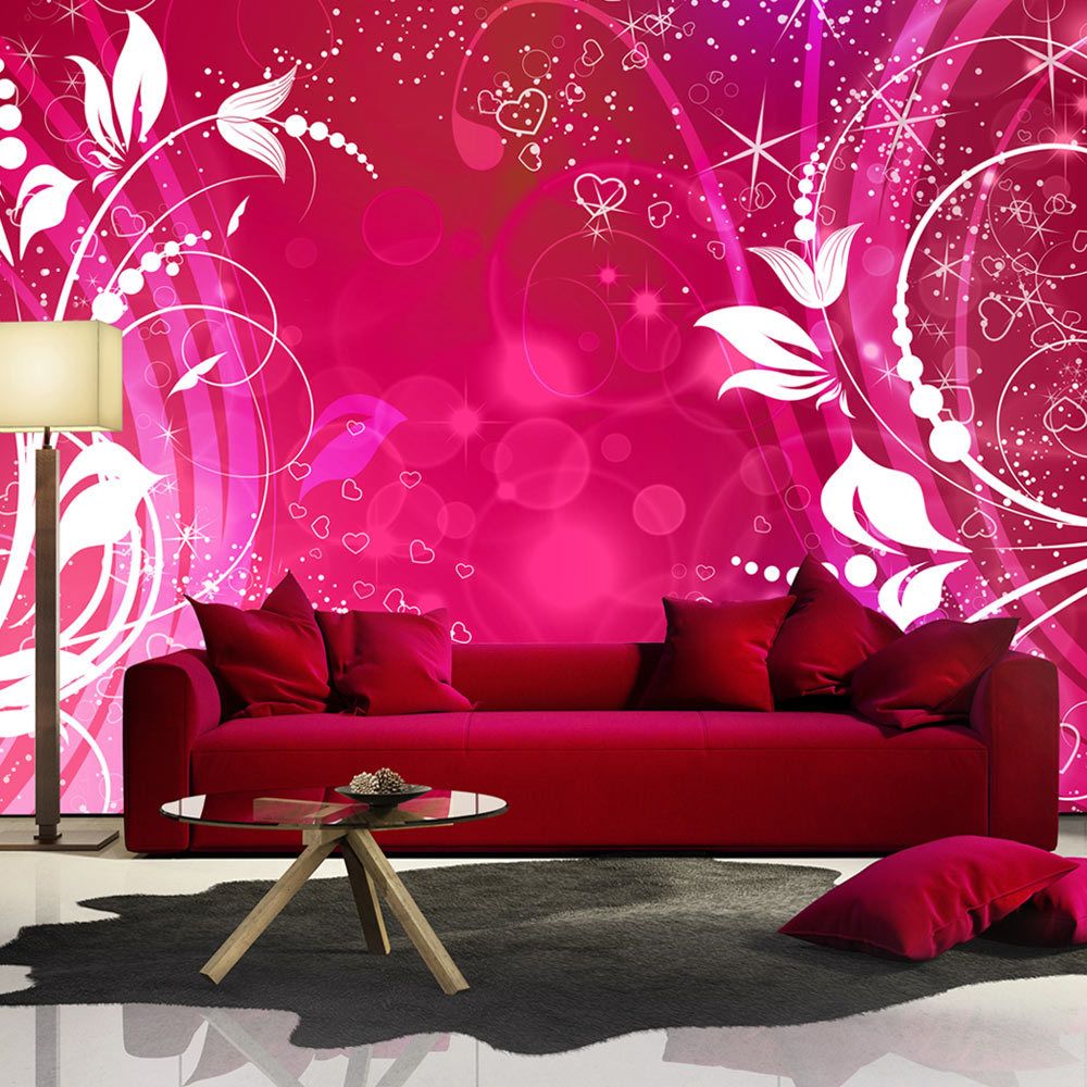 Bimago - Papier peint | Pink face of magic | 250x175 | Fonds et Dessins | Motifs floraux | - Papier peint