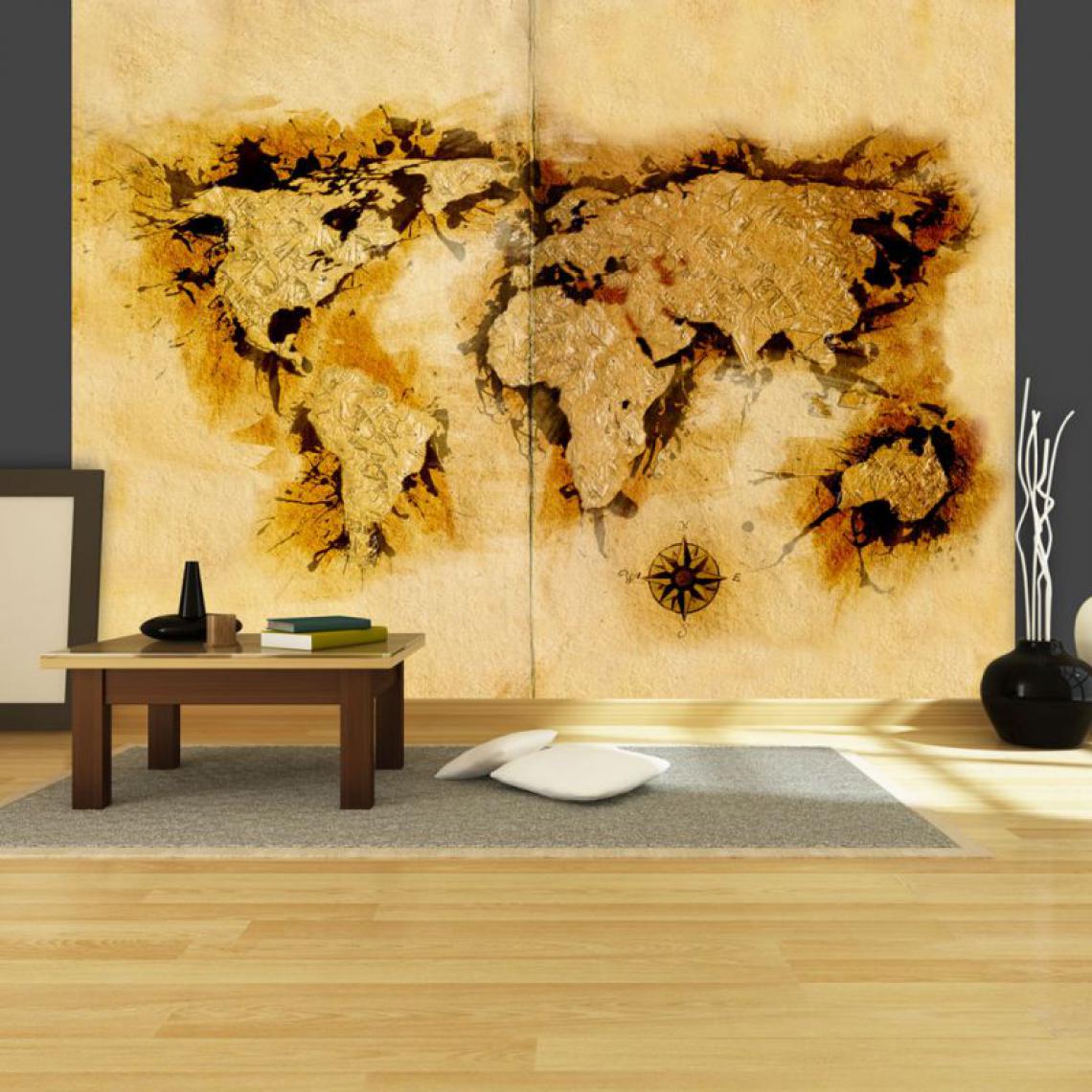 Paris Prix - Papier Peint Gold Diggers' Map of the World 193 x 250 cm - Papier peint