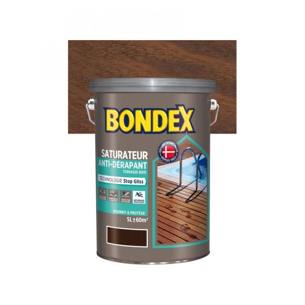 Bondex - BONDEX Saturateur Anti-Dérapant Jardin - Teck Exotique Mat, 5L - Peinture & enduit rénovation