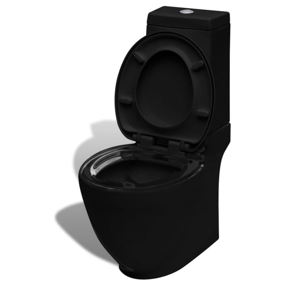 marque generique - Splendide Toilettes et bidets ensemble Moscou Toilette avec réservoir carré Noir - WC
