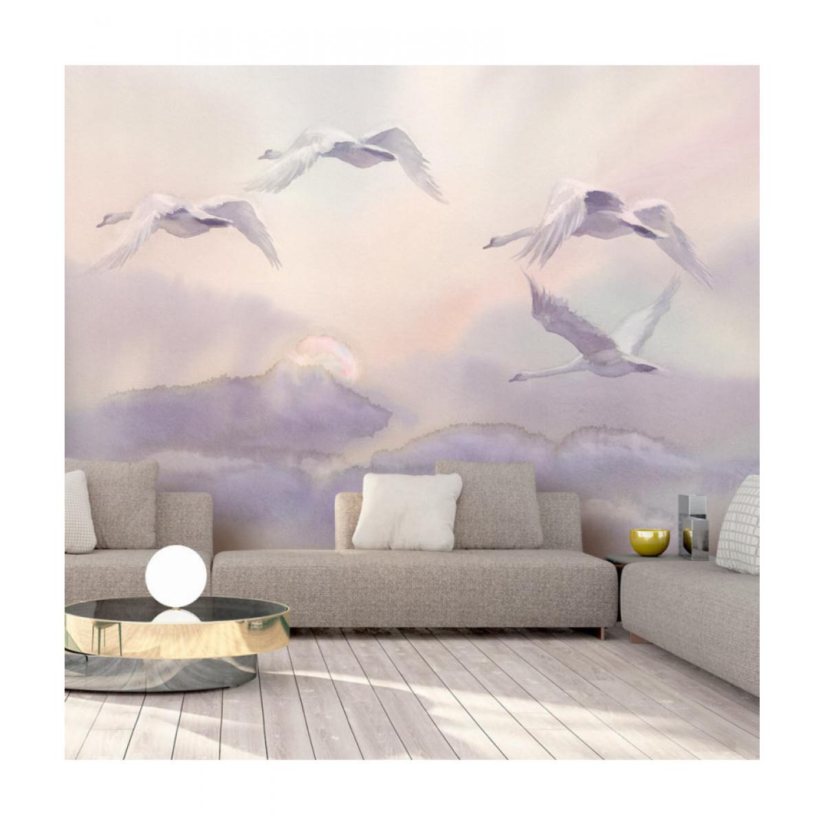 Artgeist - Papier peint - Flying Swans 350x245 - Papier peint