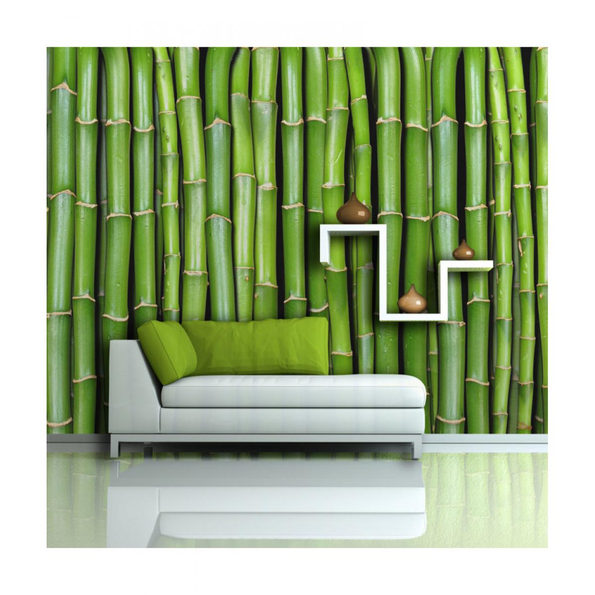 Artgeist - Papier peint - Mur vert bambou 450x270 - Papier peint