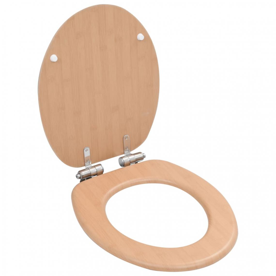 Icaverne - Chic Accessoires pour bidets et toilettes serie Zagreb Siège de toilette MDF Couvercle à fermeture en douceur Bambou - Abattant WC
