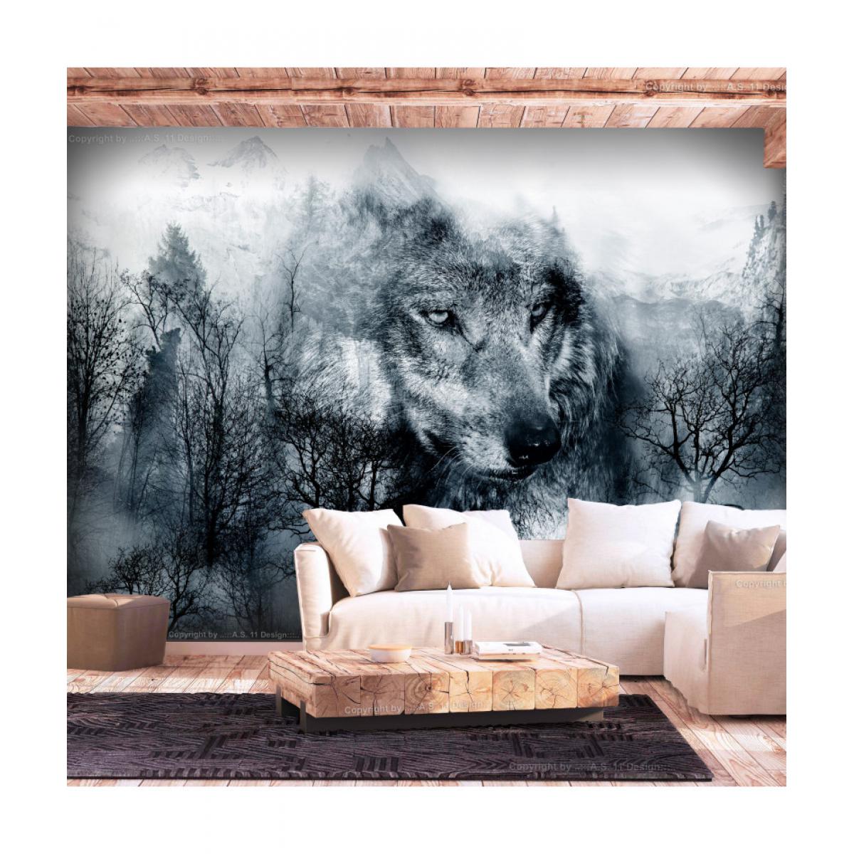 Artgeist - Papier peint - Mountain Predator (Black and White) 100x70 - Papier peint