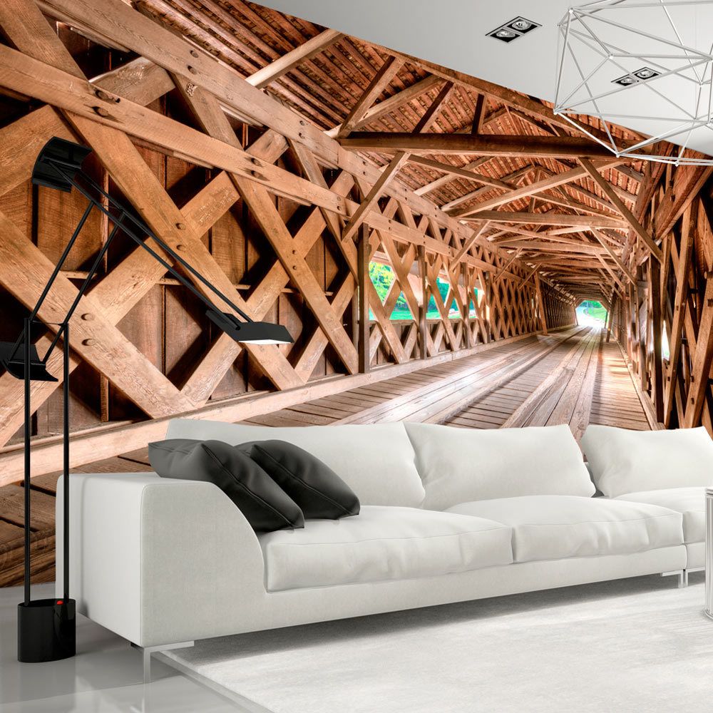 Bimago - Papier peint - Wooden Bridge - Décoration, image, art | Ville et Architecture | - Papier peint