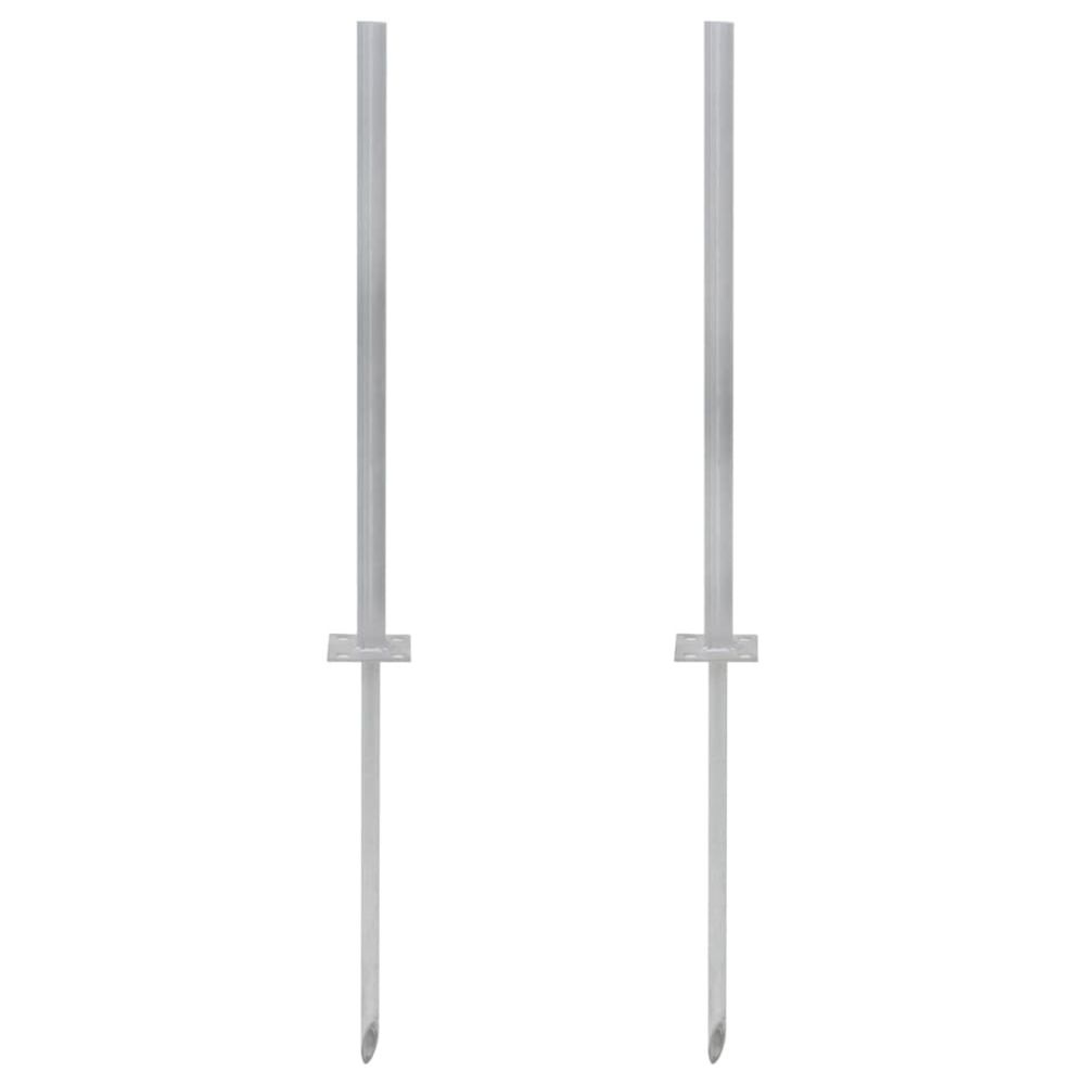 Vidaxl - Pied en acier de remplacement 2 pcs 115 cm Argenté - Clôtures et barrières - Accessoires pour clôtures et portillons | Argent | Argent - Portillon