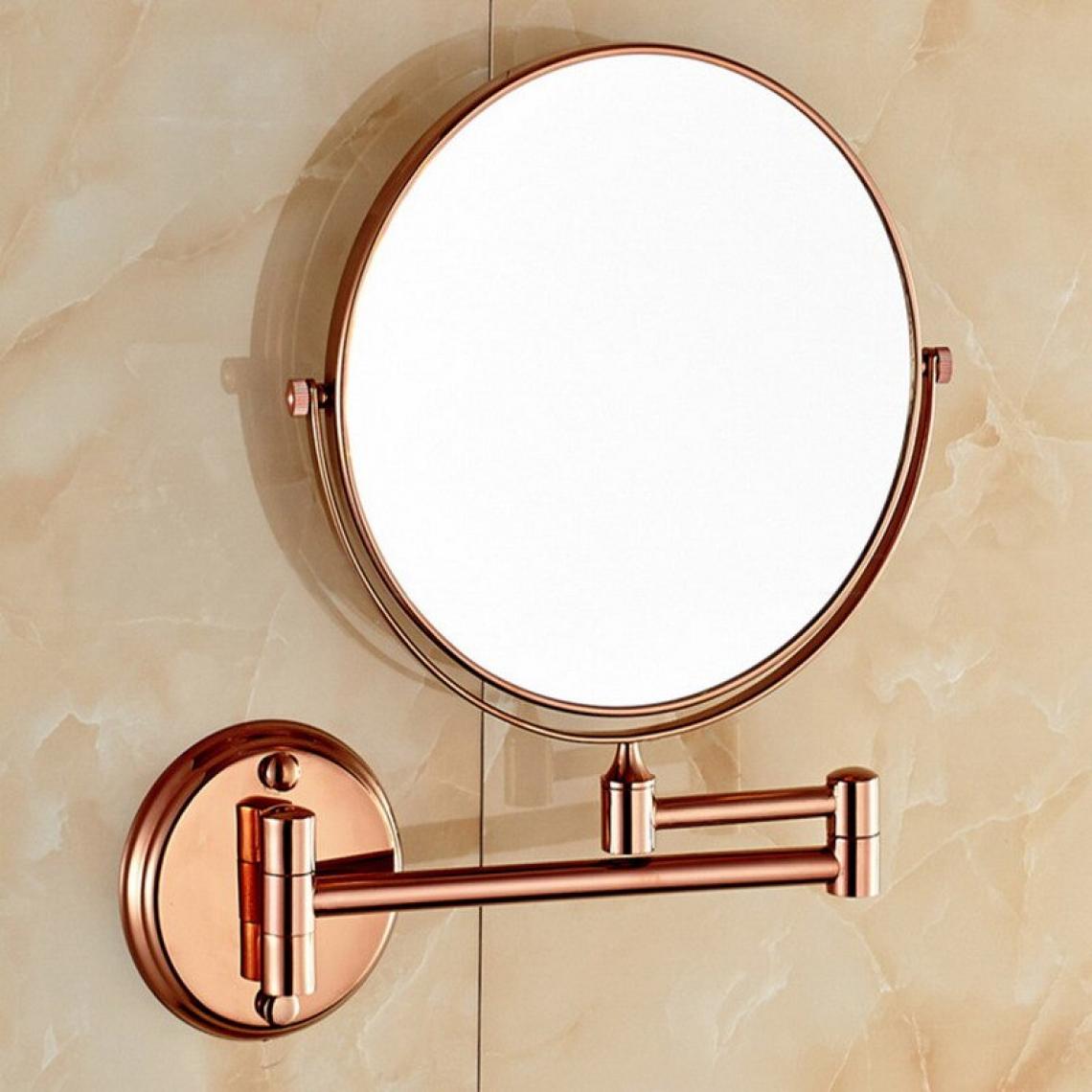 Universal - Luxe or rose extensible 8 pouces miroir miroir 360 degrés double mur monté miroir(Or) - Miroir de salle de bain