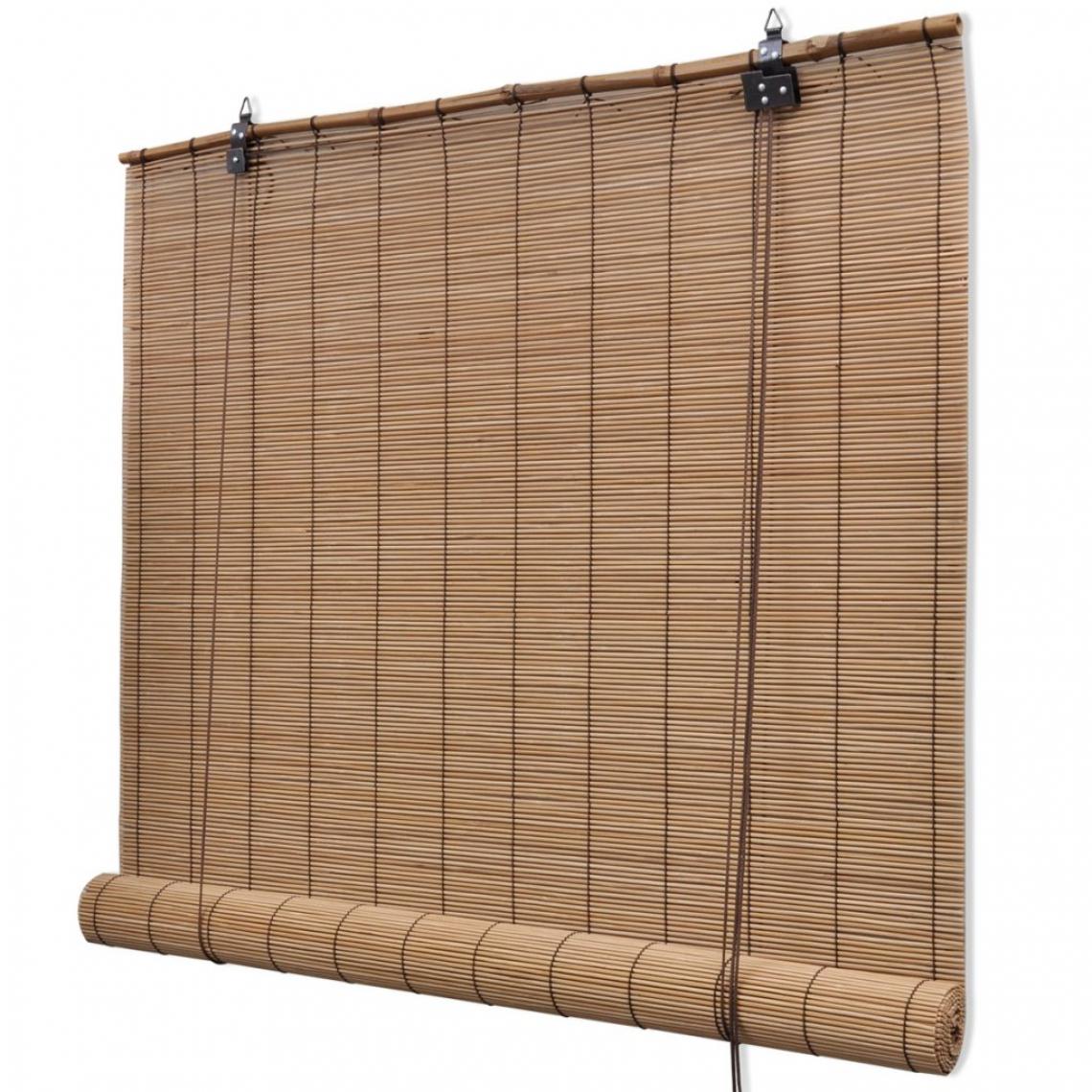 Helloshop26 - Store enrouleur bambou brun 120 x 220 cm fenêtre rideau pare-vue volet roulant 4102148 - Store compatible Velux