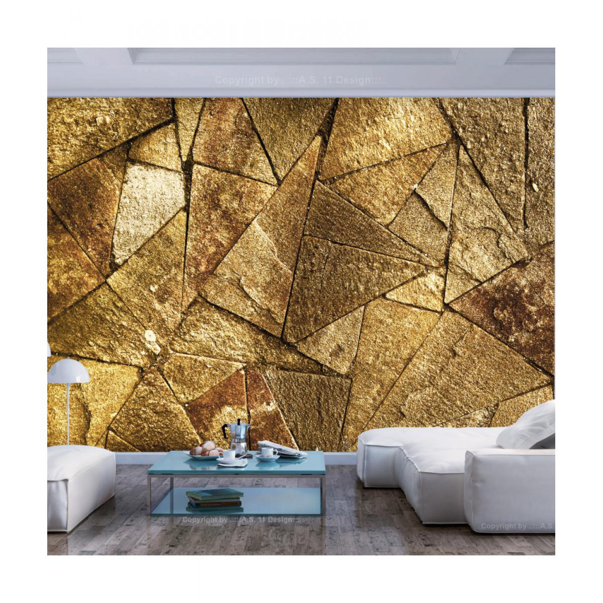 Artgeist - Papier peint - Pavement Tiles (Golden) 350x245 - Papier peint