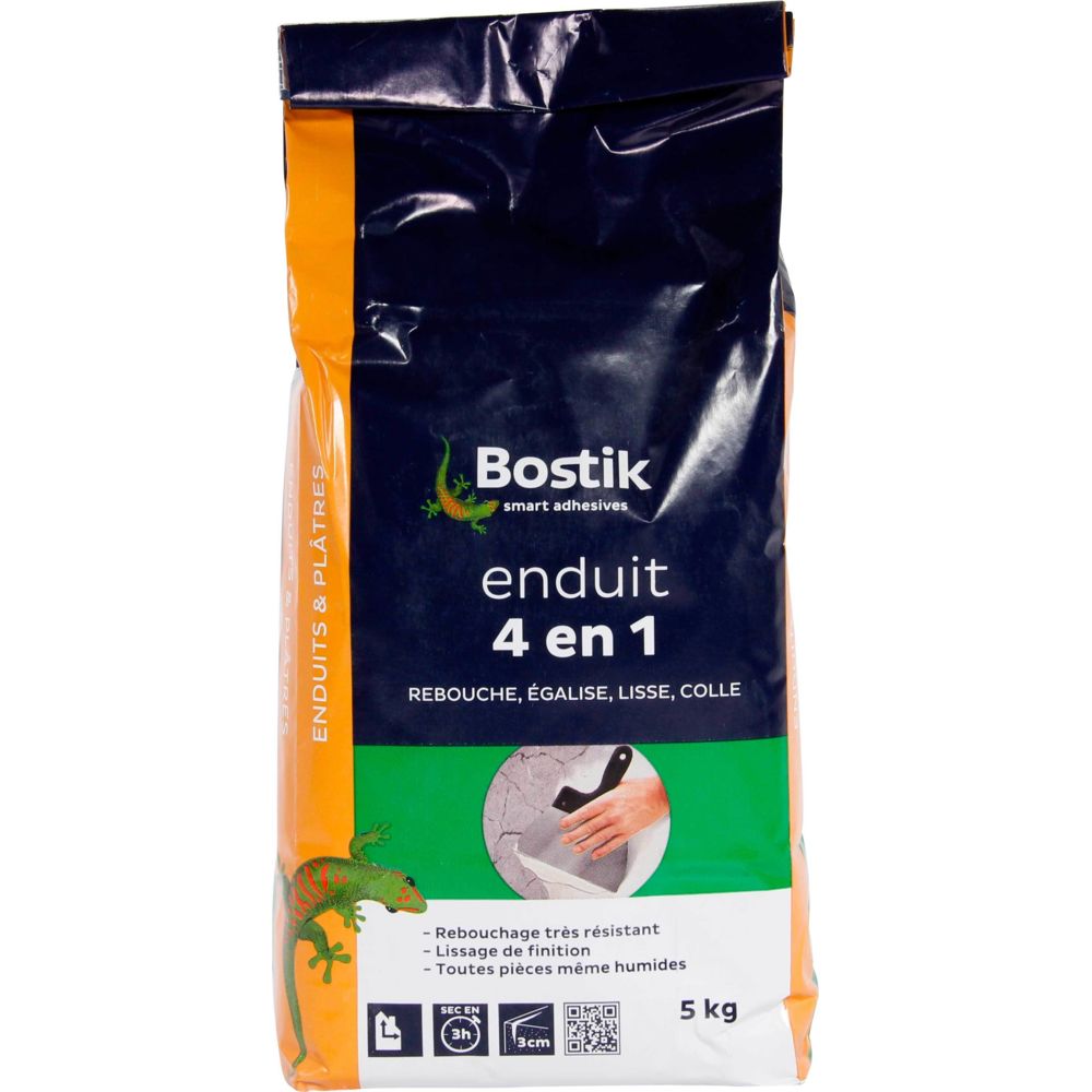 Bostik - Enduit en poudre 4 en 1 Bostik Sac 5kg - Produit préparation avant pose