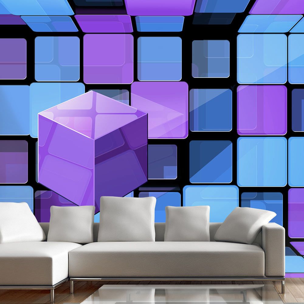 marque generique - 400x280 Papier peint 3D 3D et Perspective Contemporain Rubik's cube: variation - Papier peint