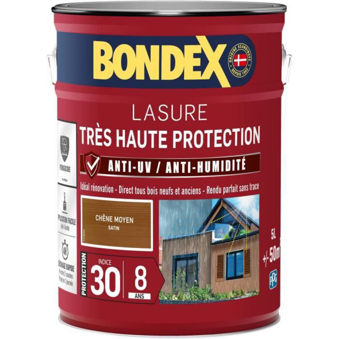 Bondex - Lasure pour bois très haute protection 8 ans chêne moyen 5L Bondex - Peinture & enduit rénovation