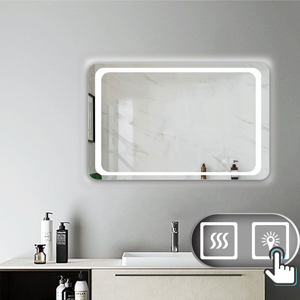 marque generique - Miroir de salle de bain avec lumières Led 100x70cm (LxH) - Miroir de salle de bain