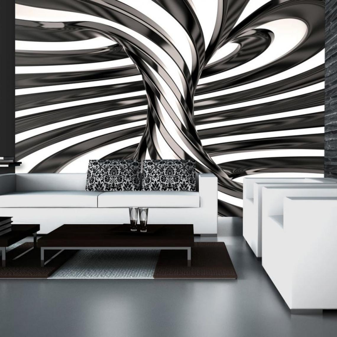 Artgeist - Papier peint - Black and white swirl .Taille : 200x140 - Papier peint