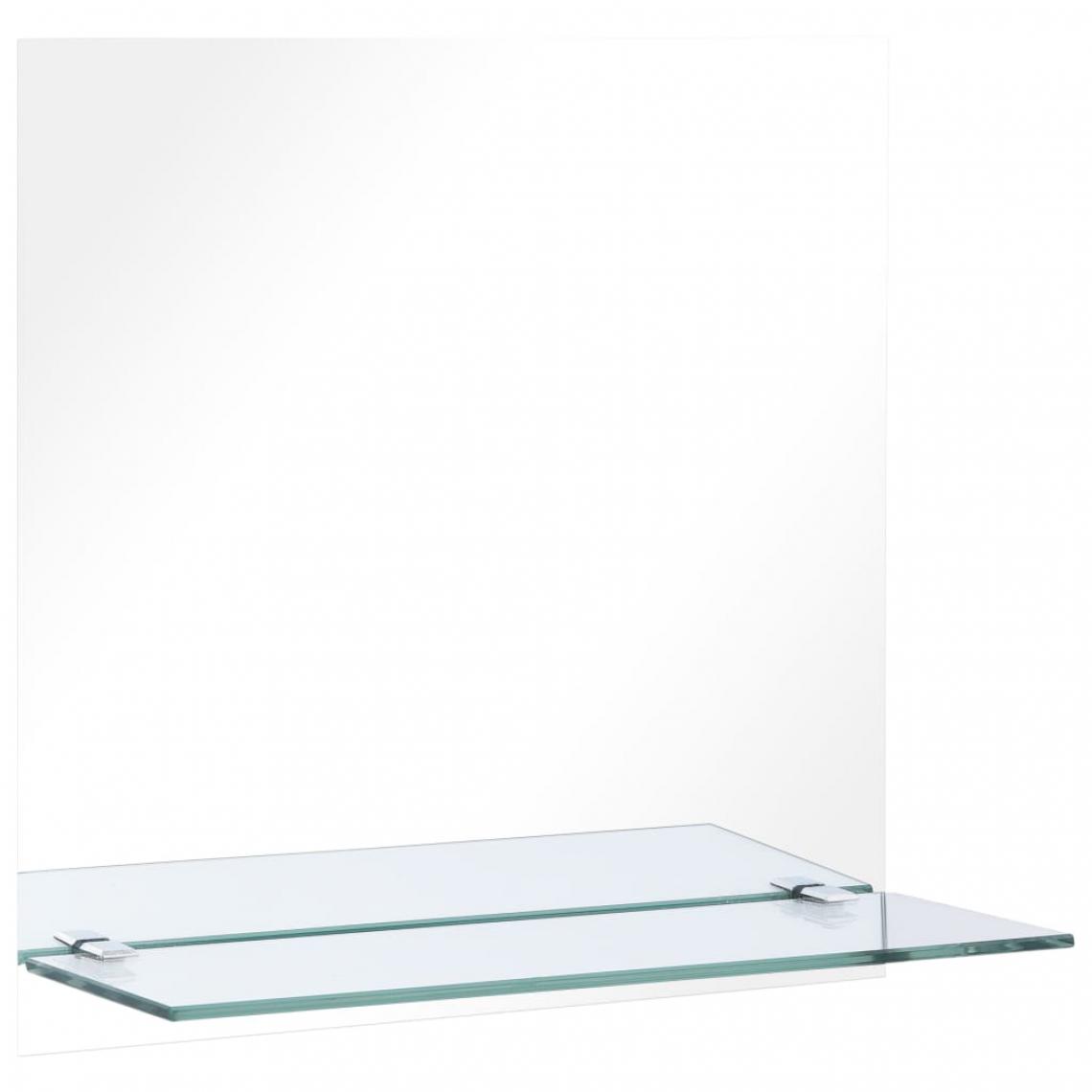 Icaverne - Icaverne - Miroirs gamme Miroir mural avec étagère 40x40 cm Verre trempé - Miroir de salle de bain