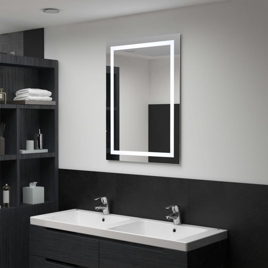 Chunhelife - Miroir à LED pour salle de bains et capteur tactile 60x80 cm - Miroir de salle de bain