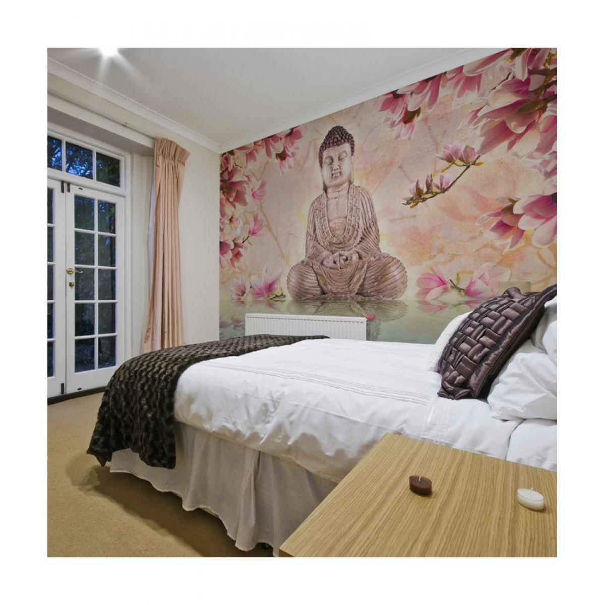Artgeist - Papier peint - Bouddha et magnolia 400x309 - Papier peint