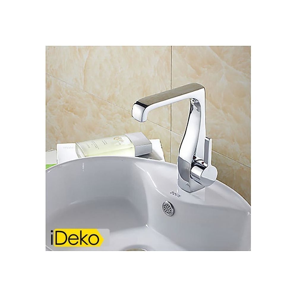 Ideko - iDeko® Robinet Mitigeur lavabo cascade mitigeur chromée évier Centerset salle de bains - Lavabo