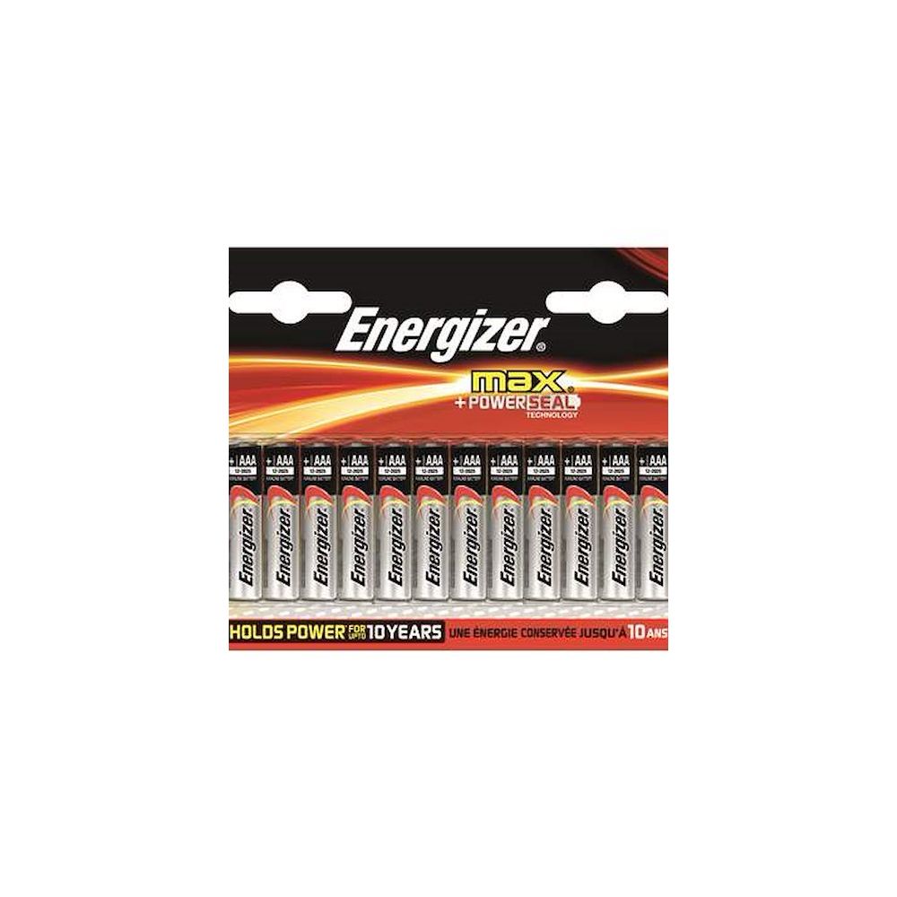 Energizer - Blister 12 piles Energizer Max LR03 - Piles rechargeables