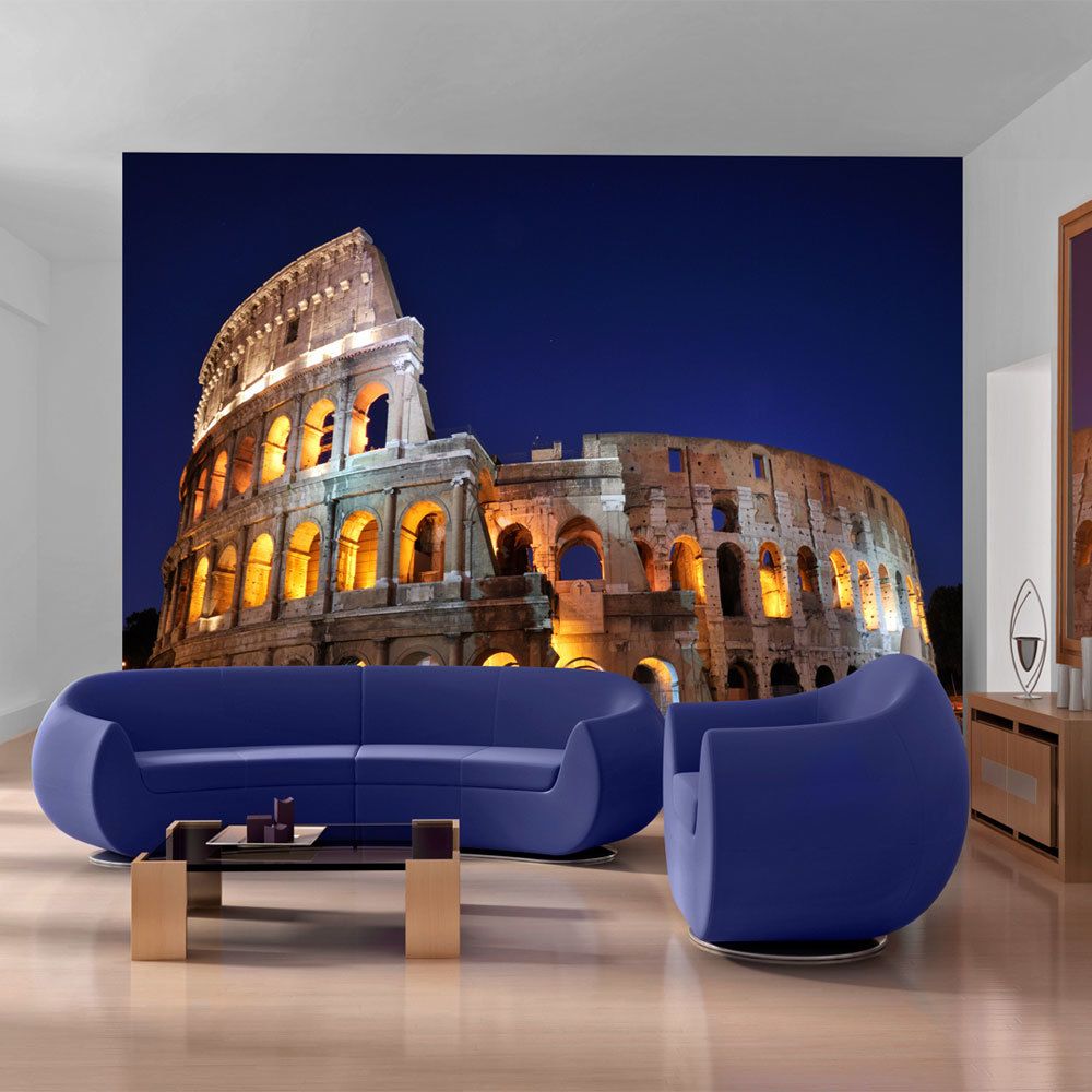 marque generique - 400x309 Papier peint Rome Ville et Architecture Superbe Colisée de nuit - Papier peint
