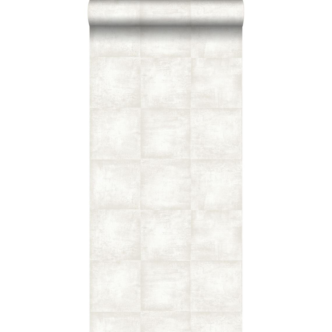 ESTAhome - ESTAhome papier peint effet béton blanc - 138201 - 53 cm x 10,05 m - Papier peint