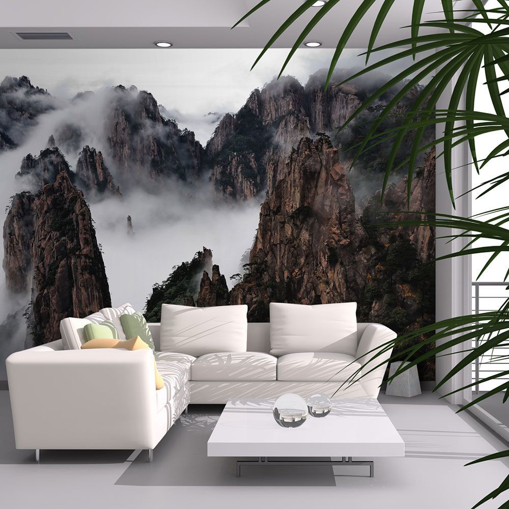 marque generique - 350x270 Papier peint Montagnes Paysages Inedit Mer de nuages, Monts Huang Shan, Chine - Papier peint