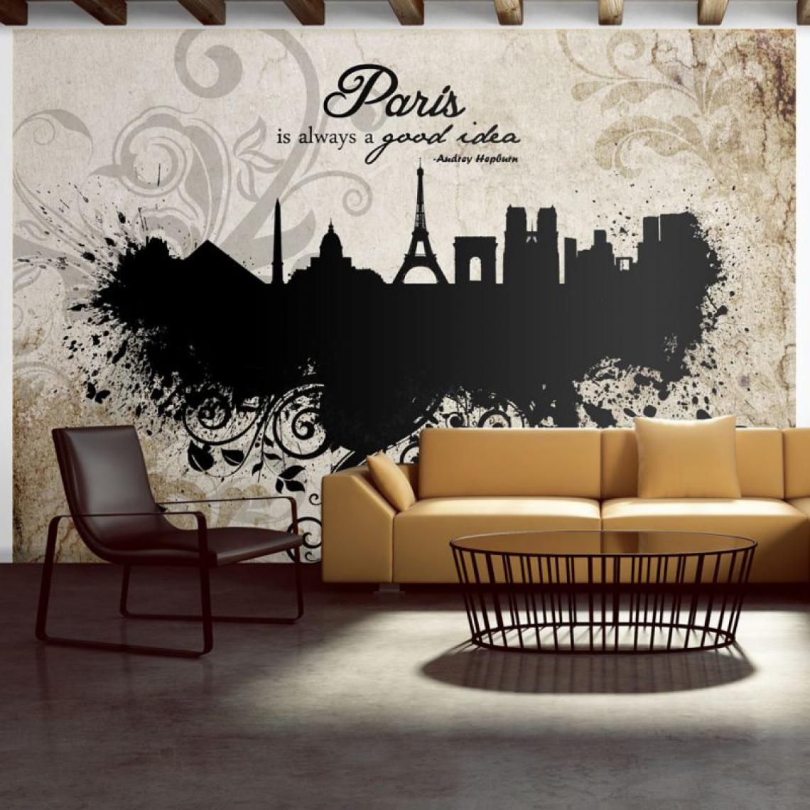 Artgeist - Papier peint - Paris is always a good idea - vintage .Taille : 100x70 - Papier peint
